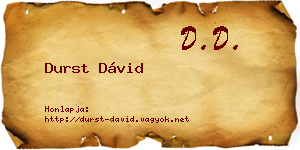 Durst Dávid névjegykártya